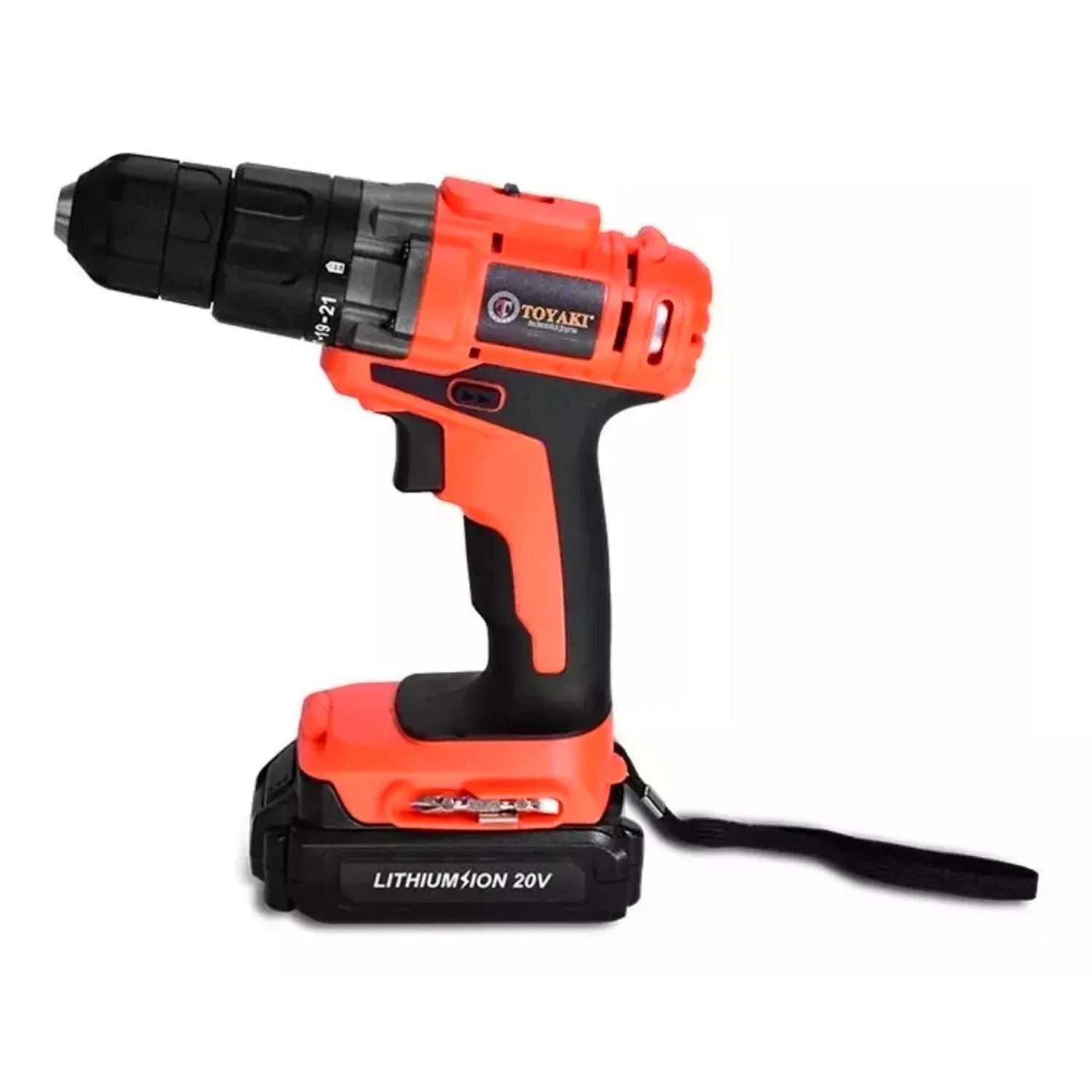 Taladro Atornillador 20v Bateria mas Cargador marca Toyaki serie-Tk-827.